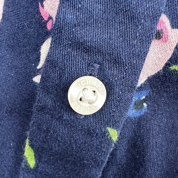 Chaps Women's Dark Blue Floral Button Down Shirt - Picture 4 of 5